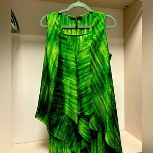 Longue Green satin blouse